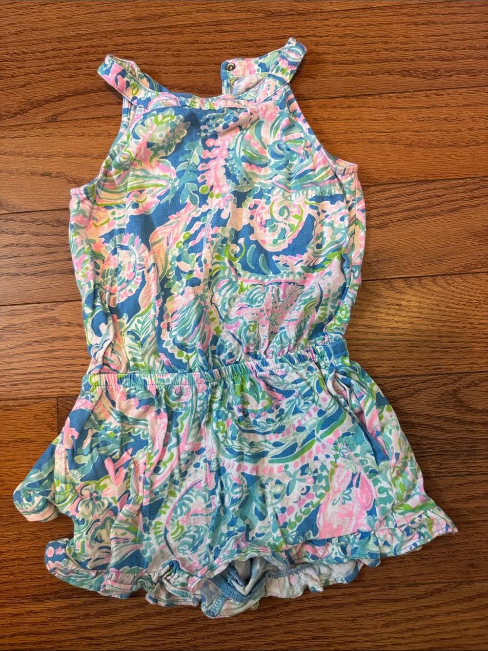Lilly Pulitzer girls Multicolor Paisley Halter Romper, size xs 2-3